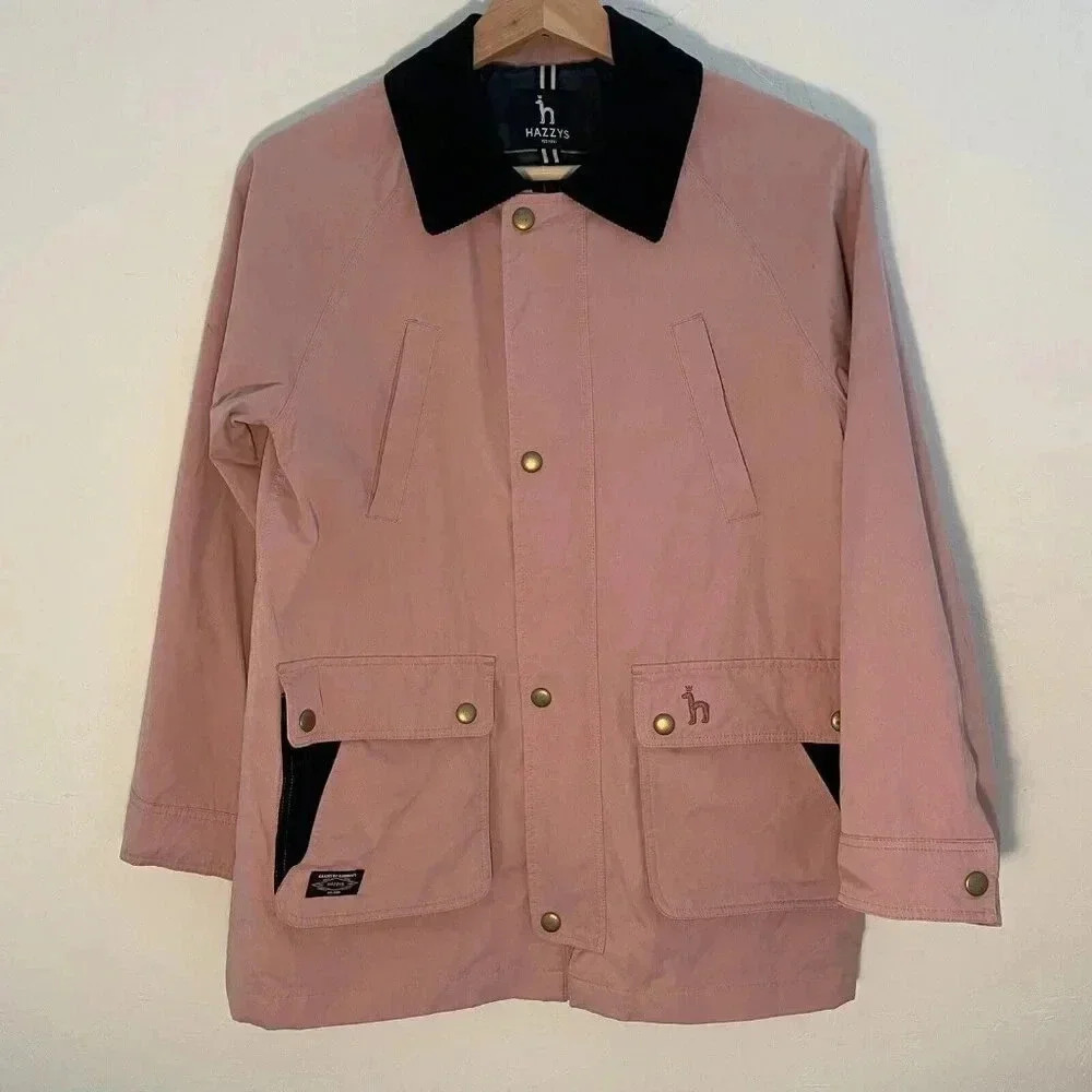 GIRLS HAZZYS PINK COAT JACKET AGE 13 YEARS LIGHTWEIGHT CHORE COAT 155CM SOFT